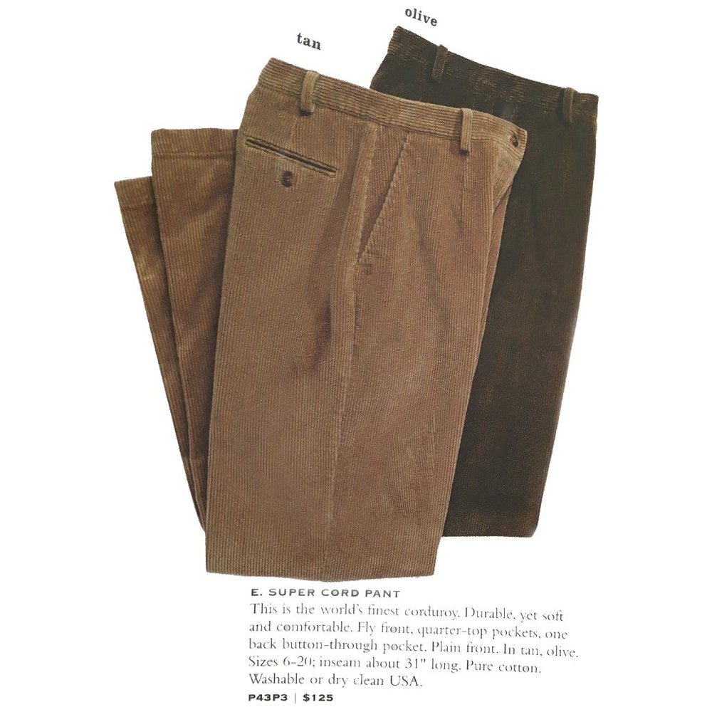 NEW $129 Orvis Supercords Pants! Light Brown Flat Front Heavier Made in USA